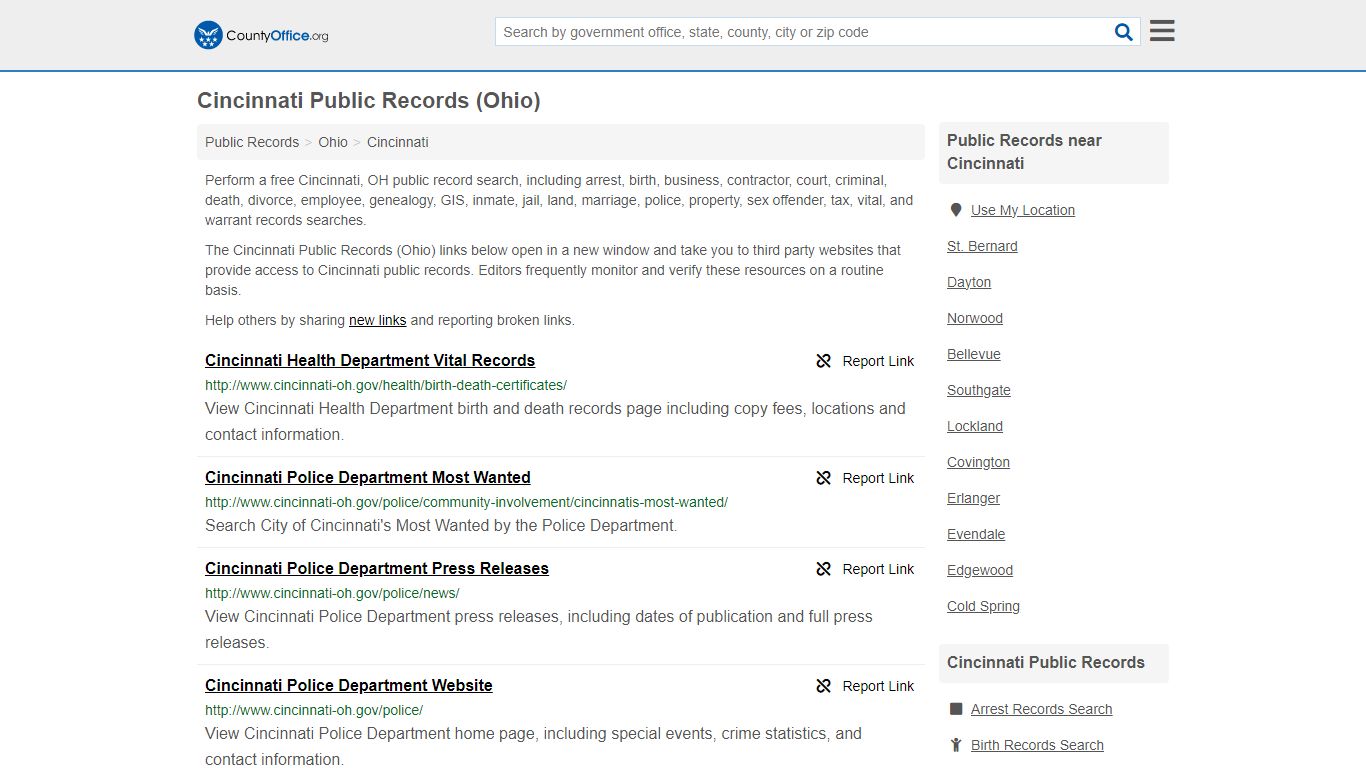 Public Records - Cincinnati, OH (Business, Criminal, GIS, Property ...